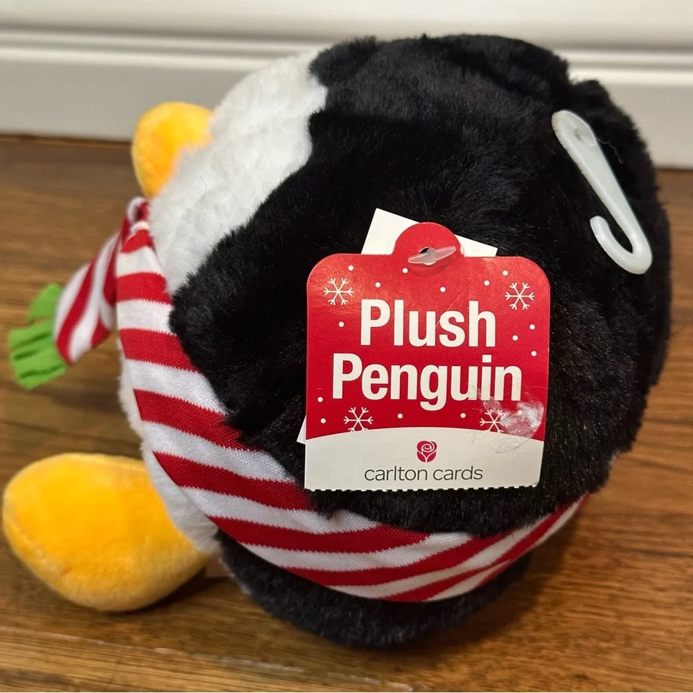 SALE 2/15 NWT - Carlton Cards- Penguin Wearing a Scarf Stuffed Animal - 5.5